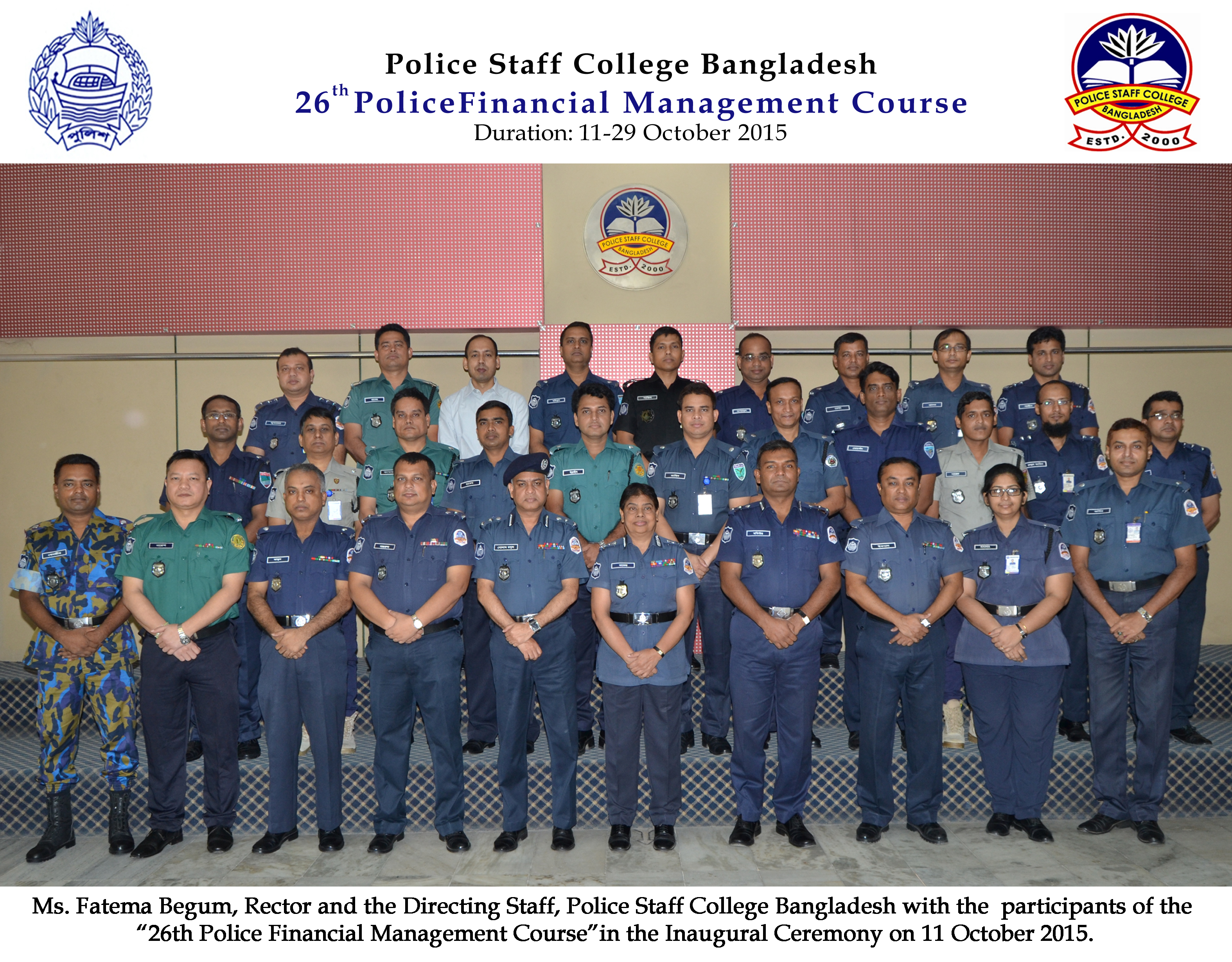 Participant of 26th Police Financial Management Course. 