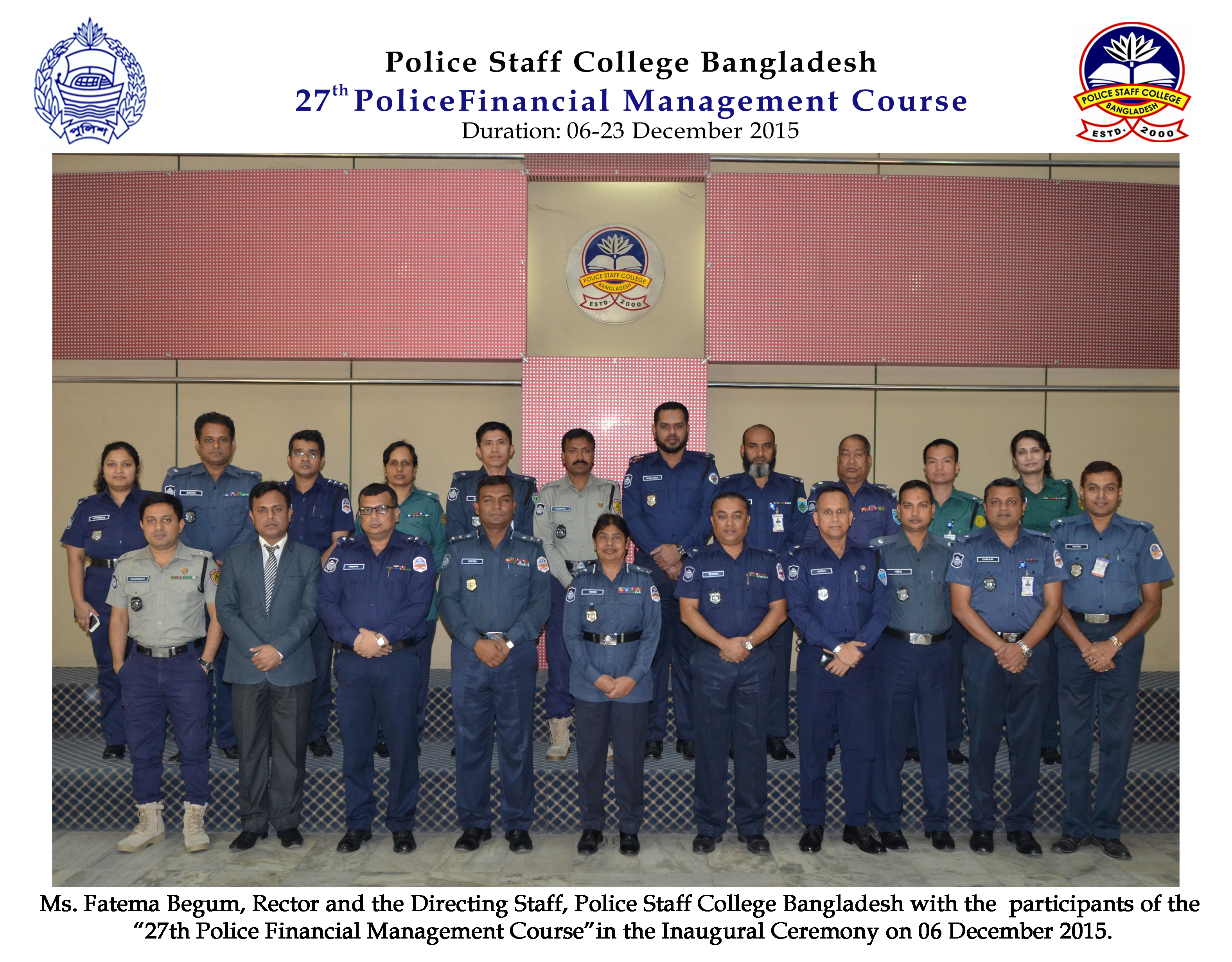 Participant of 27th Police Financial Management Course. 